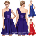 Grace Karin Nouveau modèle Nice One Shoulder Chiffon Cheap Purple Prom Tube Dress CL4106-2 #